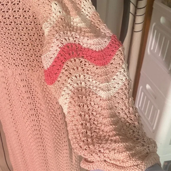 Odd Molly Blush Crochet Long Sleeve Dress